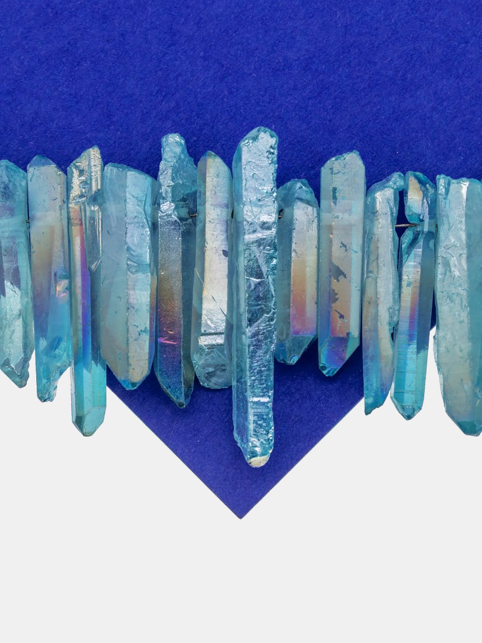 Тонированный кварц, голубой, кристалл 14-30мм, штука, Б034