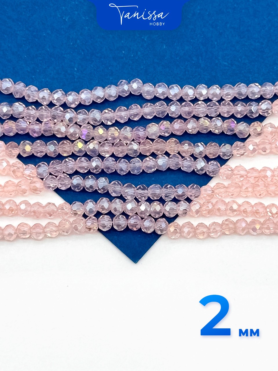 Хрусталь Рондели 2мм, розовый персик АВ, нить. Х415