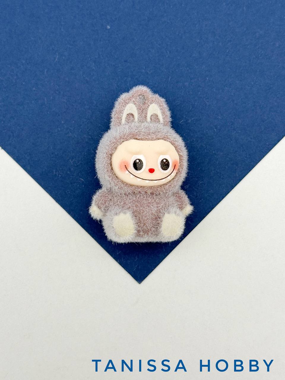 Подвеска плюшевая игрушка зайчик, 40х25мм, коричневый, пластик, П266