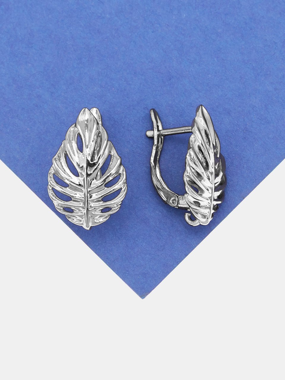 Швензы английский замок, листик, родий, 814