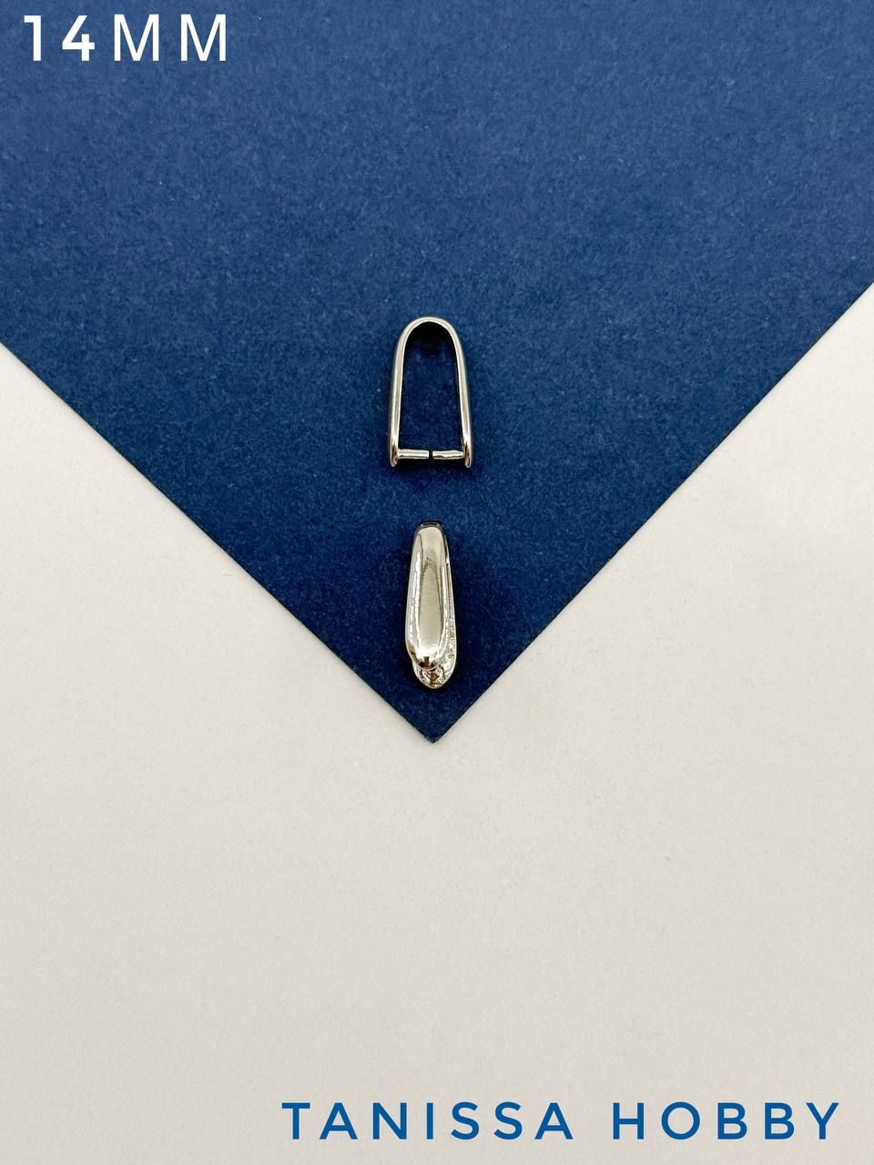 Бейл зажимной 14мм, родий, К527