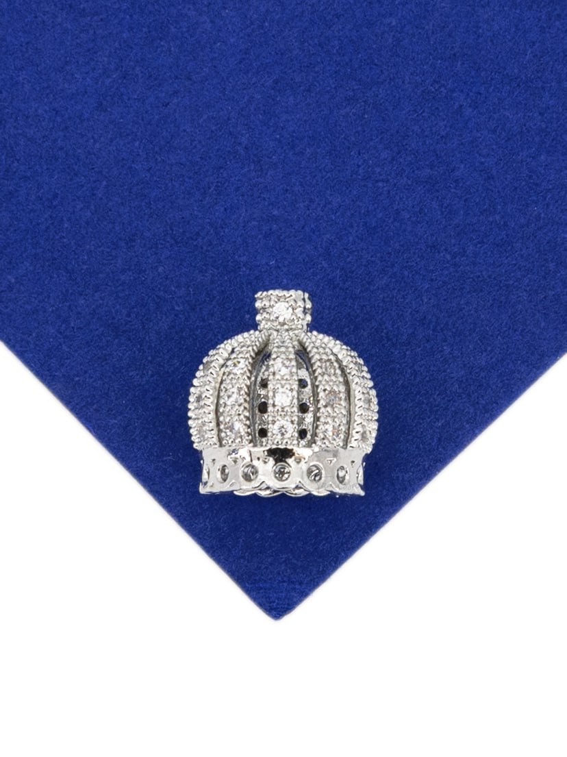 Концевик шапочка корона, 11мм, родий, Д108