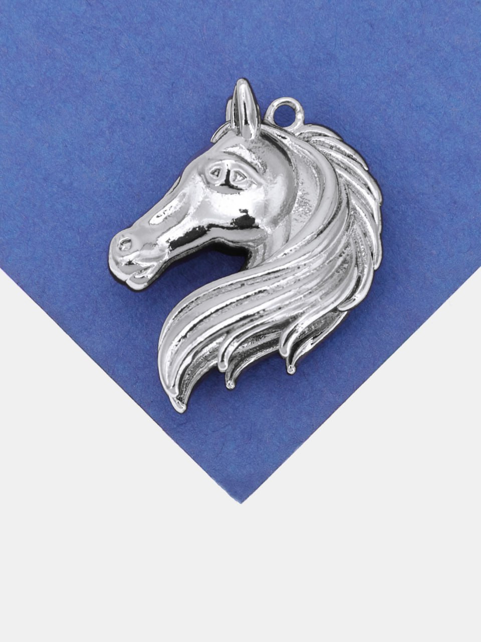 Подвеска лошадь, конь, 24х20мм, родий, С716