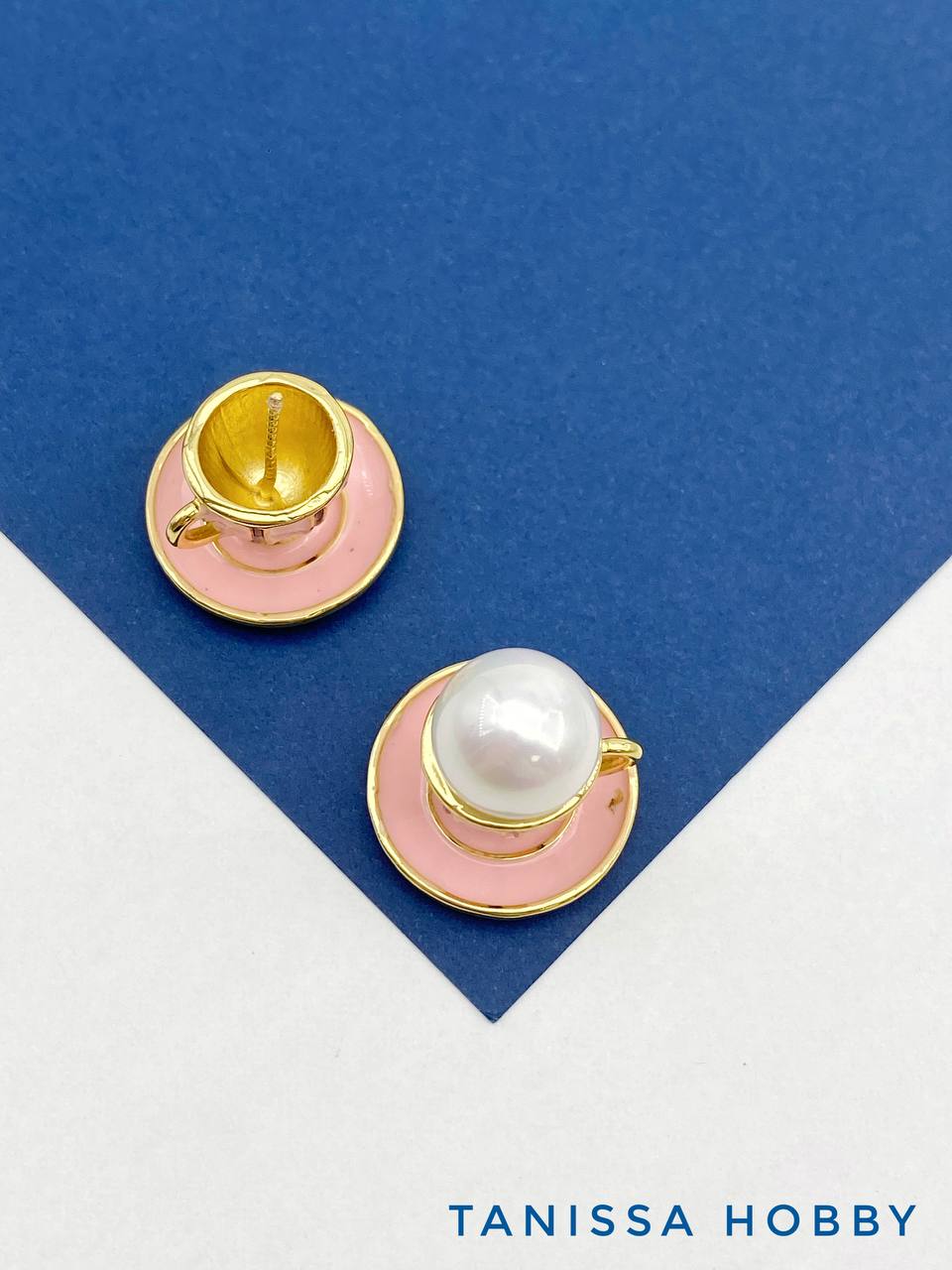 Подвеска чашка чая кофе, для вклейки, 17мм, позолота, В419