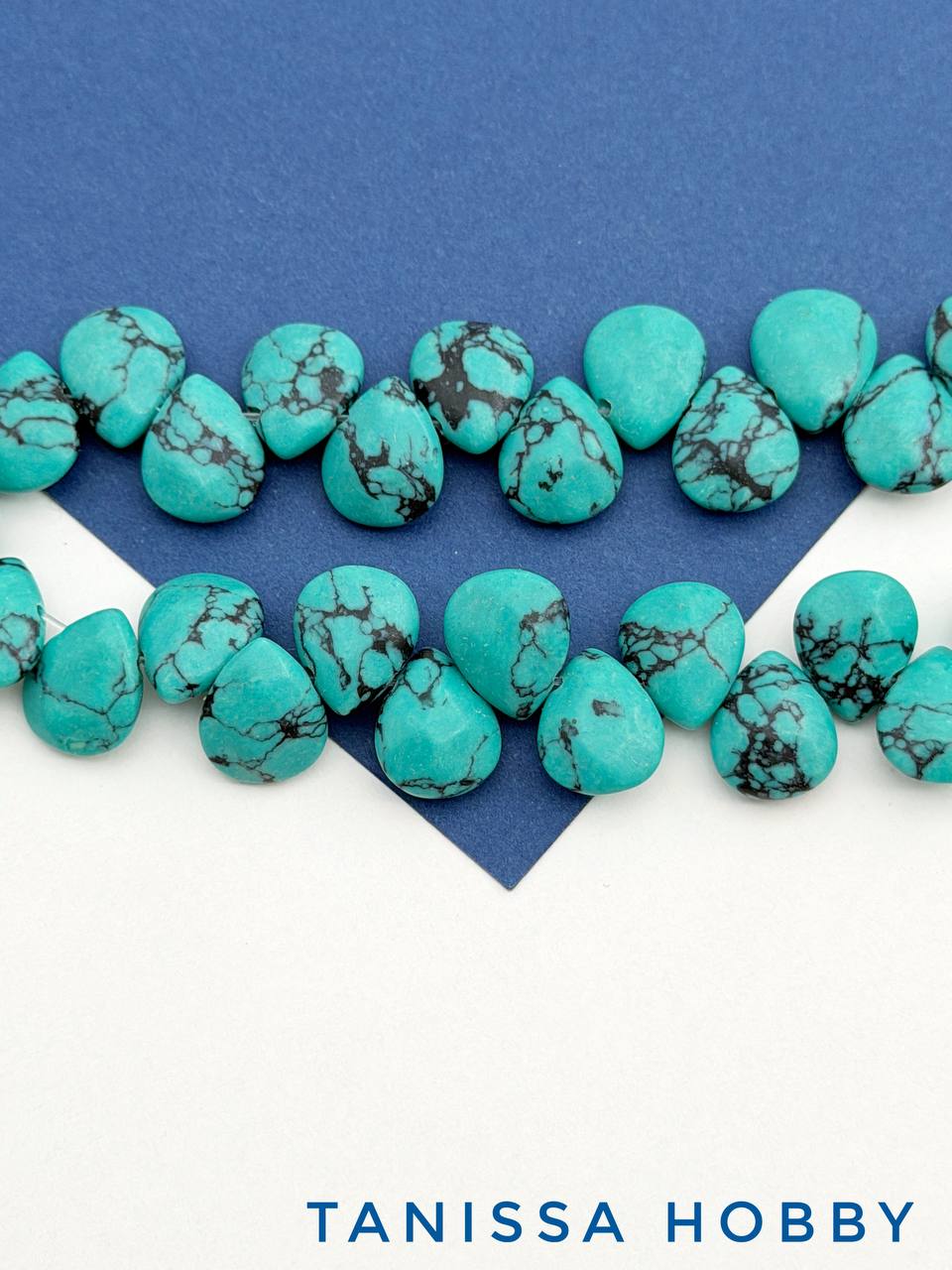 Зеленая бирюза имитация, бусина капля плоская, 12х10мм, штука, Б021