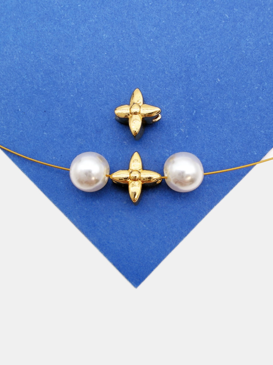 Разделительная бусина клевер 8мм, ШТУКА, позолота, Р820