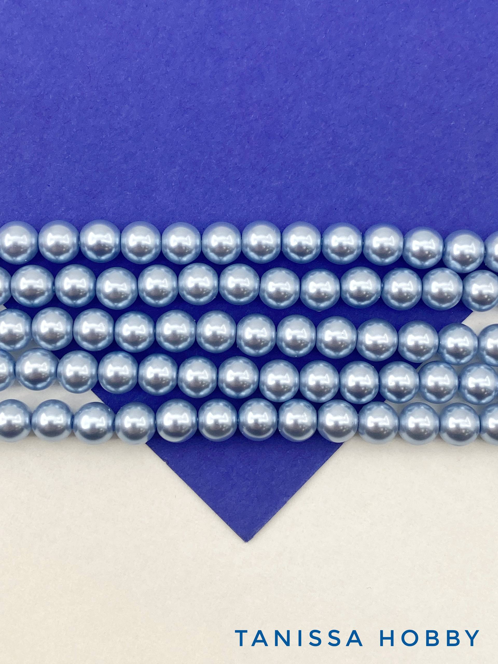 Жемчуг Майорка, голубой, Baby Blue, 6мм, нить, МА256