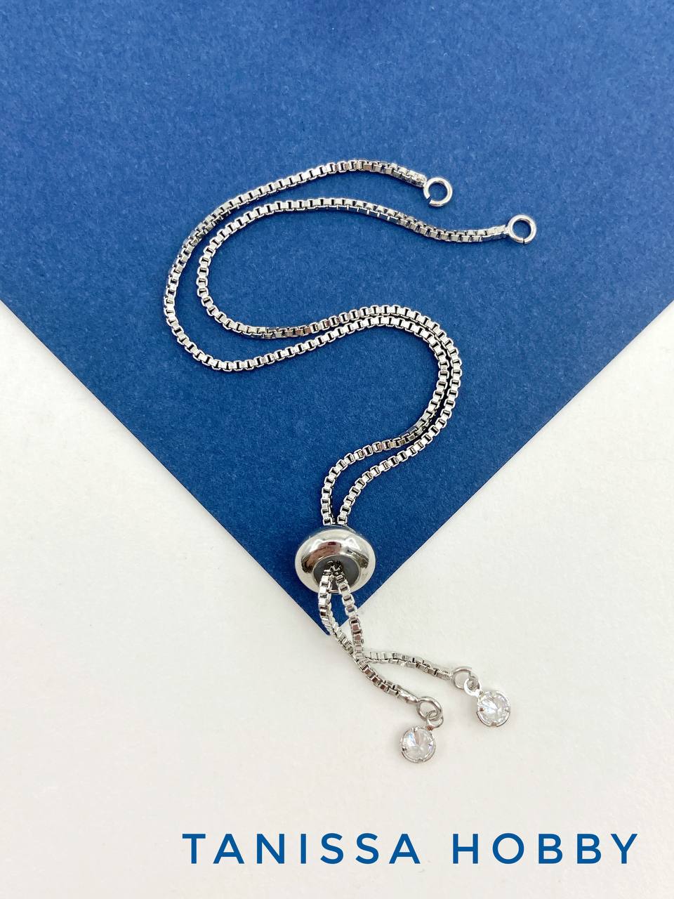 Цепочка для браслета с регулируемым замком 12см, родий, С402