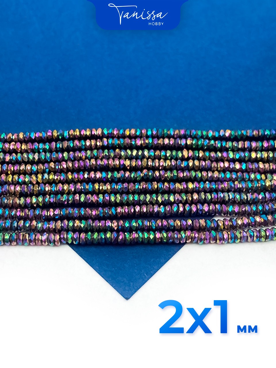 Гематин гематит бусины шайба, диск, огранка, радужный фиолетовый, 2мм, нить, ГТ123