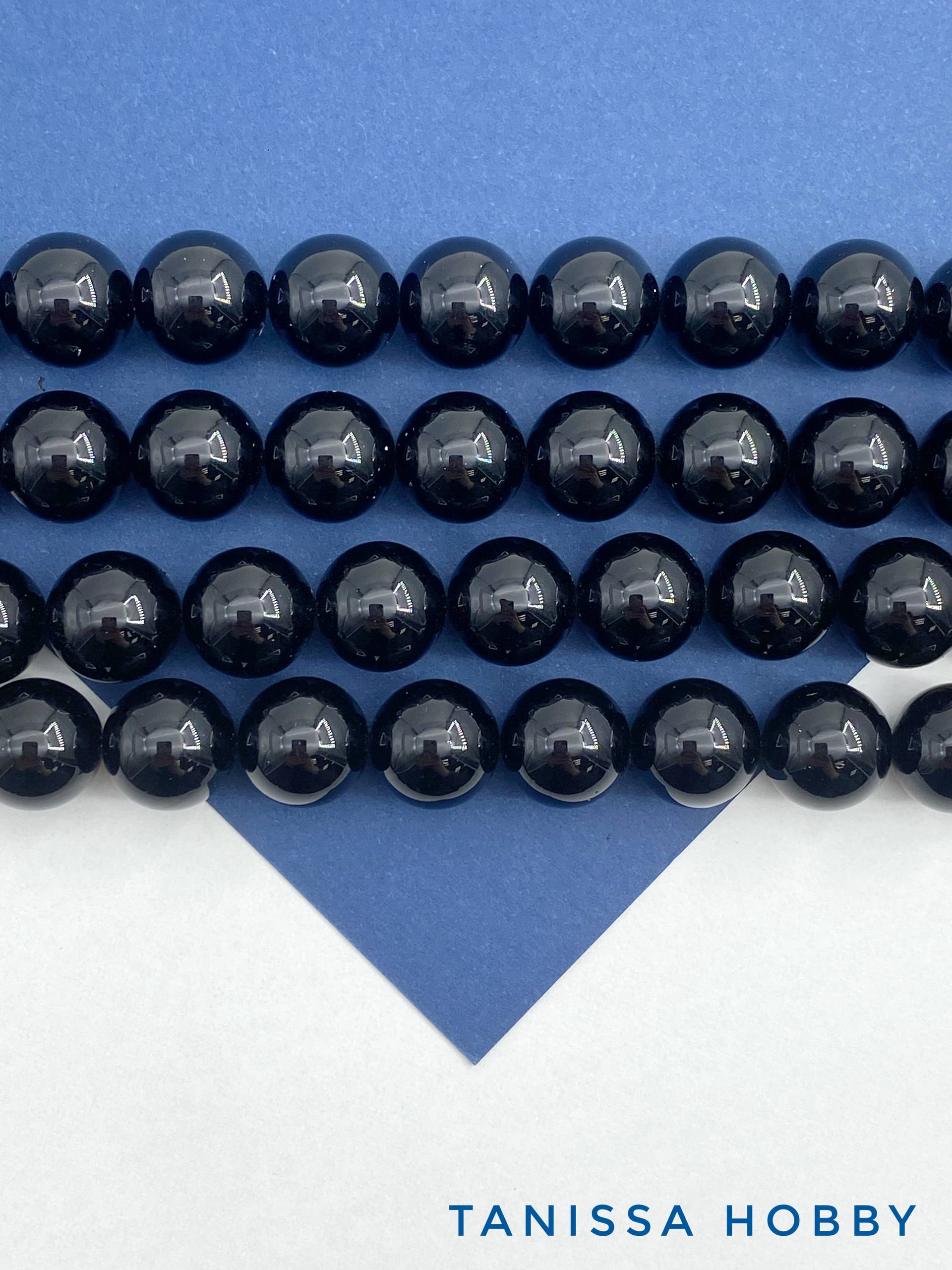 Жемчуг Майорка, круглый, 12мм, черный, ШТУКА, МА271