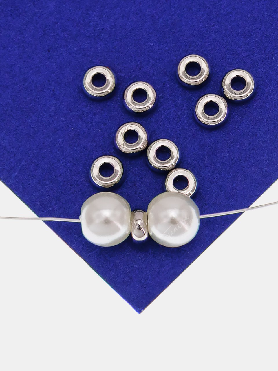 Разделительные бусины, шайба, 4мм, родий, 10 шт, РА117