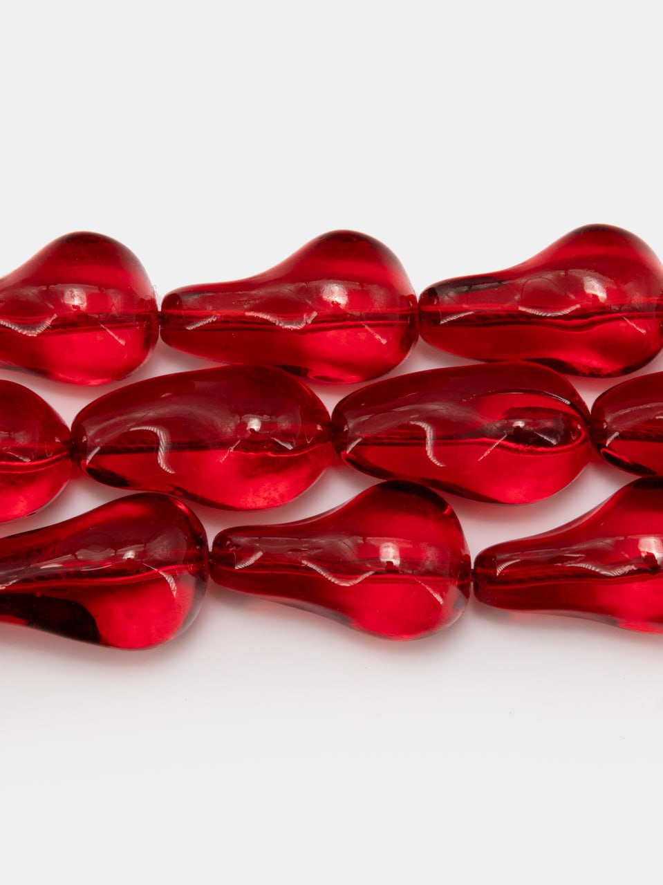 Хрусталь бусина Барочный жемчуг, алый красный, 22х13мм, штука, Х233