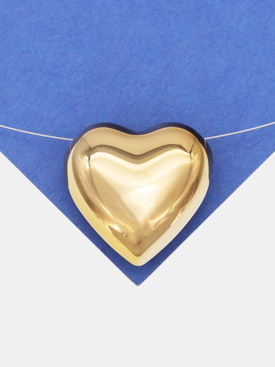 Подвеска бусина объемное сердце, 25мм, сталь, позолота, Ш419