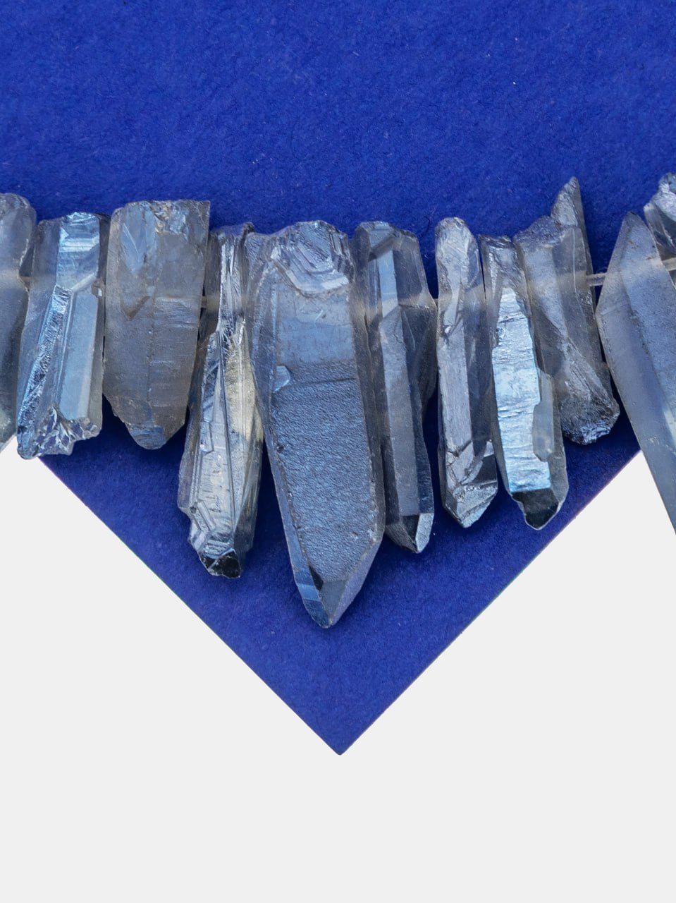 Тонированный кварц, серый голубой, кристалл 14-30мм, штука, Б036