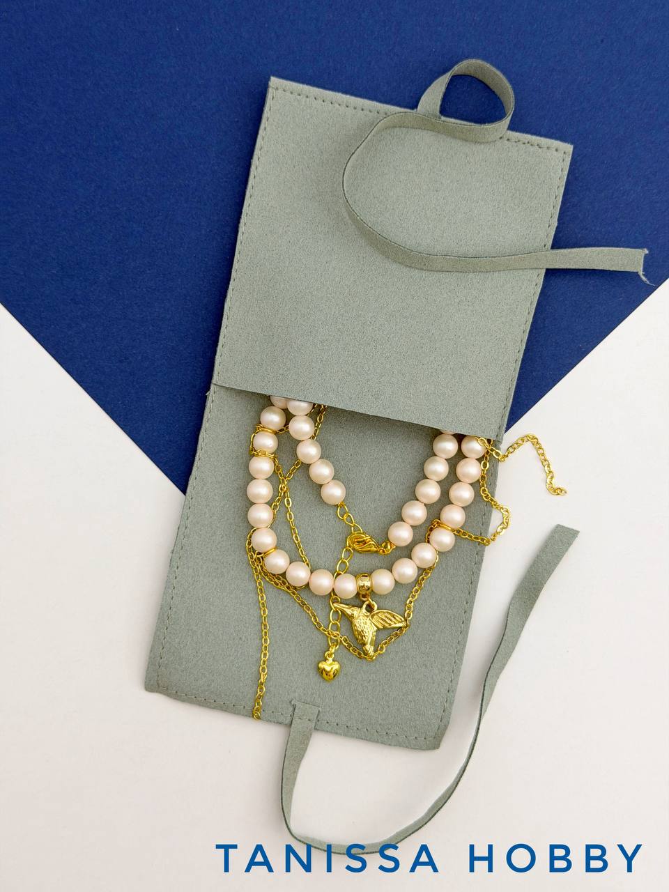 Мешочек для украшений, оливковый зеленый, эко-замша, Ц071