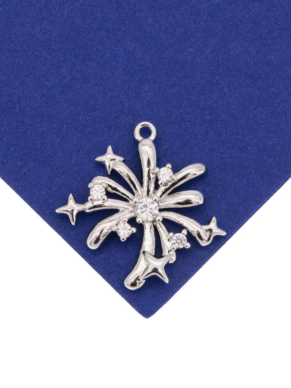 Подвеска фейерверк салют с фианитами, родий, А826