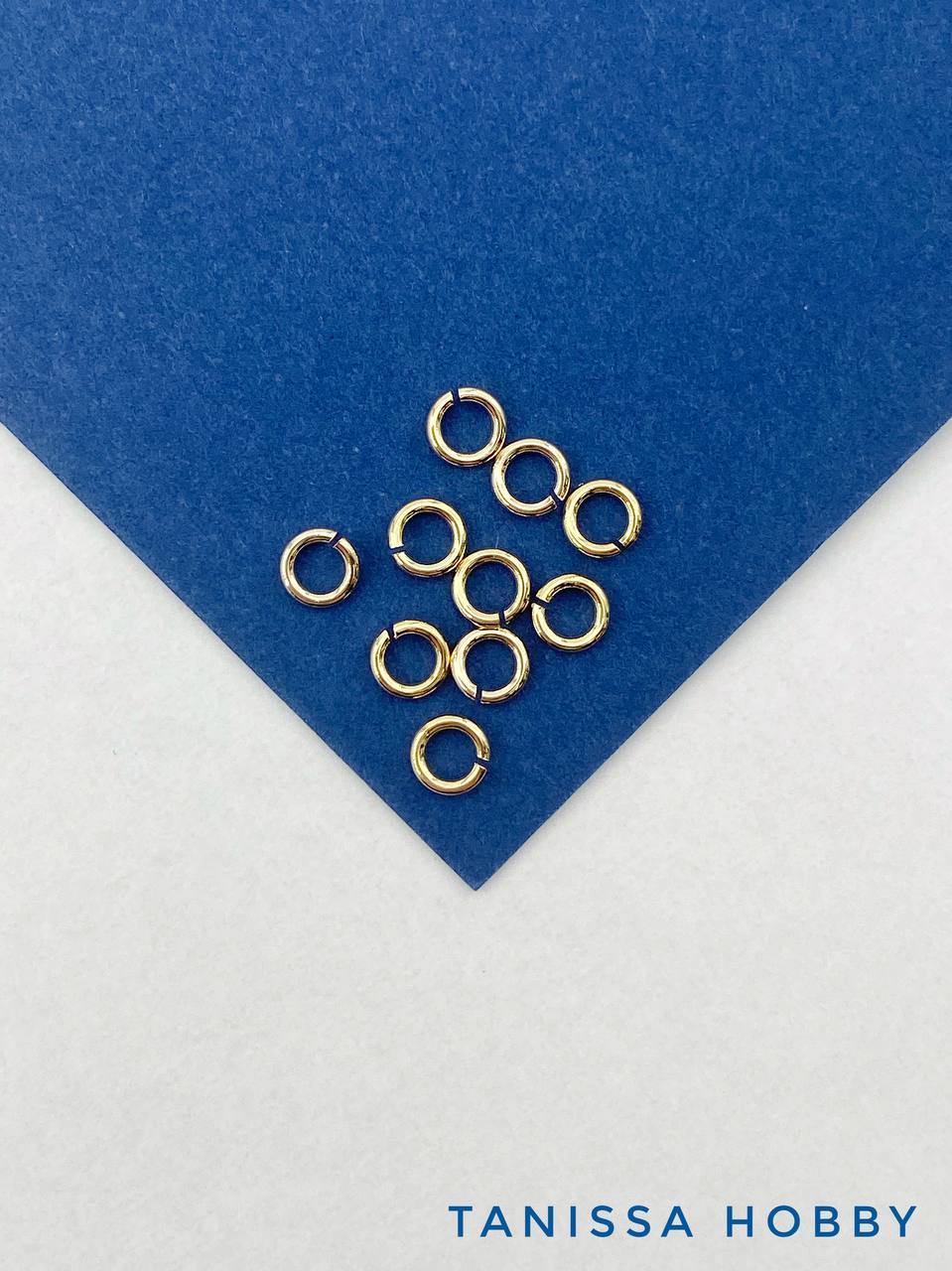 Соединительные колечки 4мм, толщина 0,8мм, 4х0,8мм, 10шт, позолота, РА036