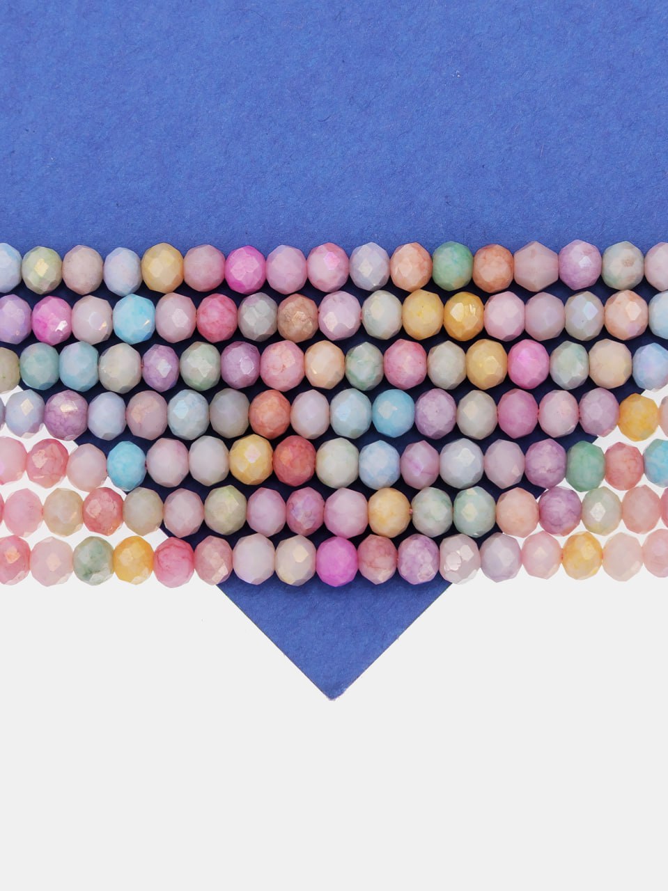 Хрусталь Рондели 4мм, цветной микс АВ шайн, нить, Х502