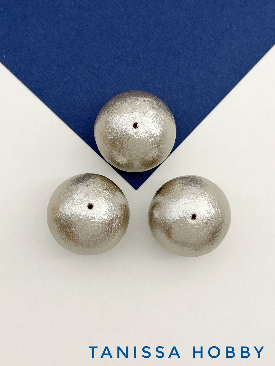 Хлопковый жемчуг 25мм, серый, серебро, Япония, ЖХ21