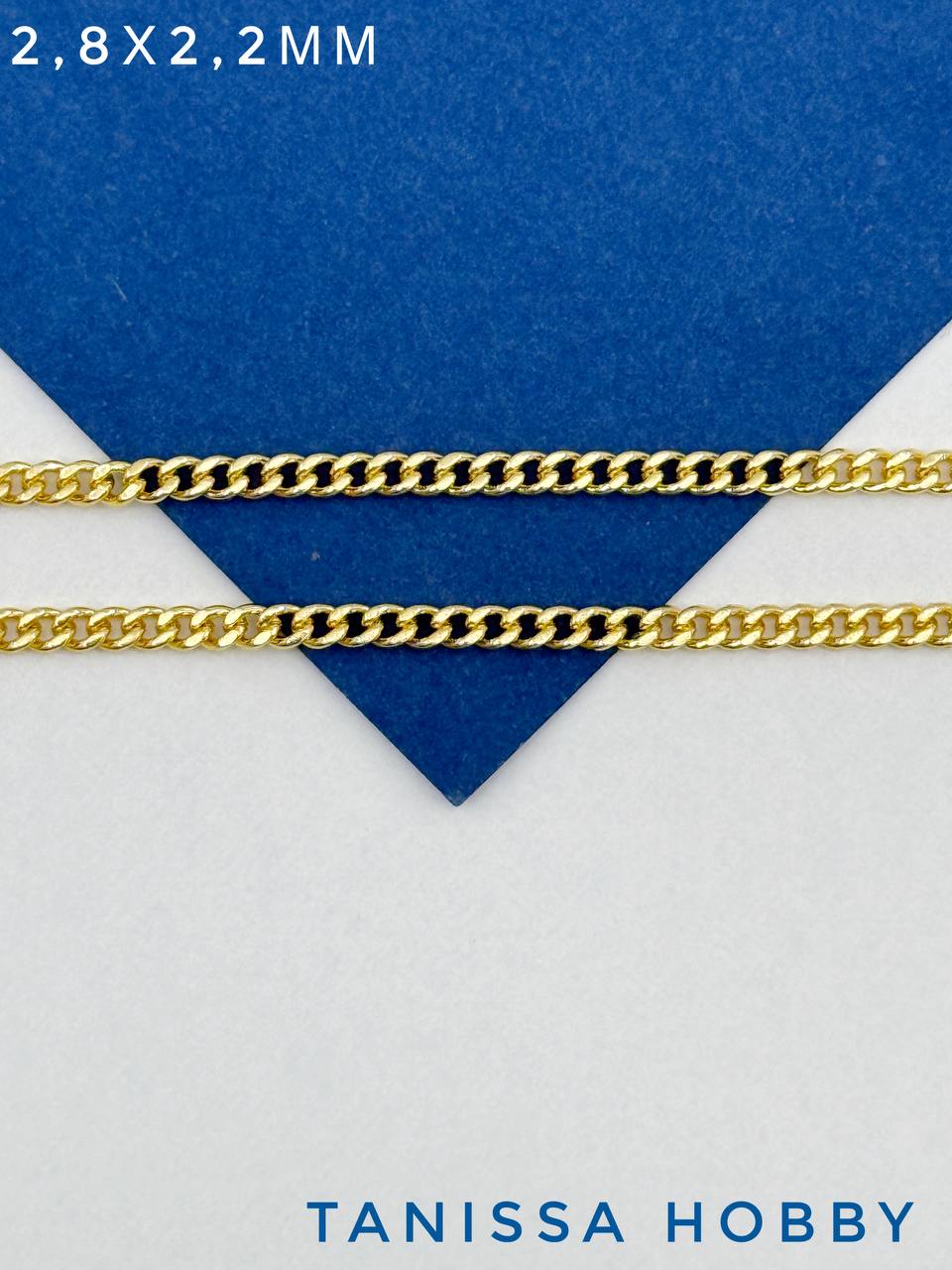 Цепочка тонкая панцирная 2,8х2,2мм, 50см, позолота, СН072