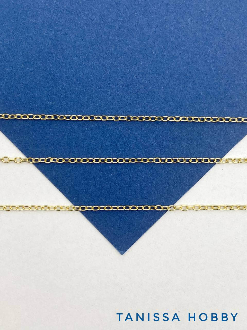 Цепочка тонкая якорная 2х1,5мм, позолота, 50СМ, СН119