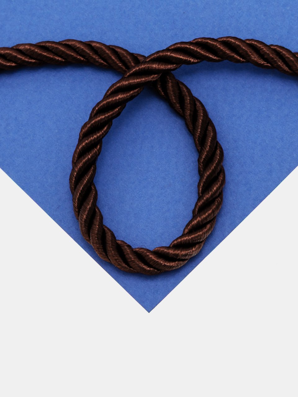 Шнур витой шоколадный коричневый 5мм, метр, Ш043