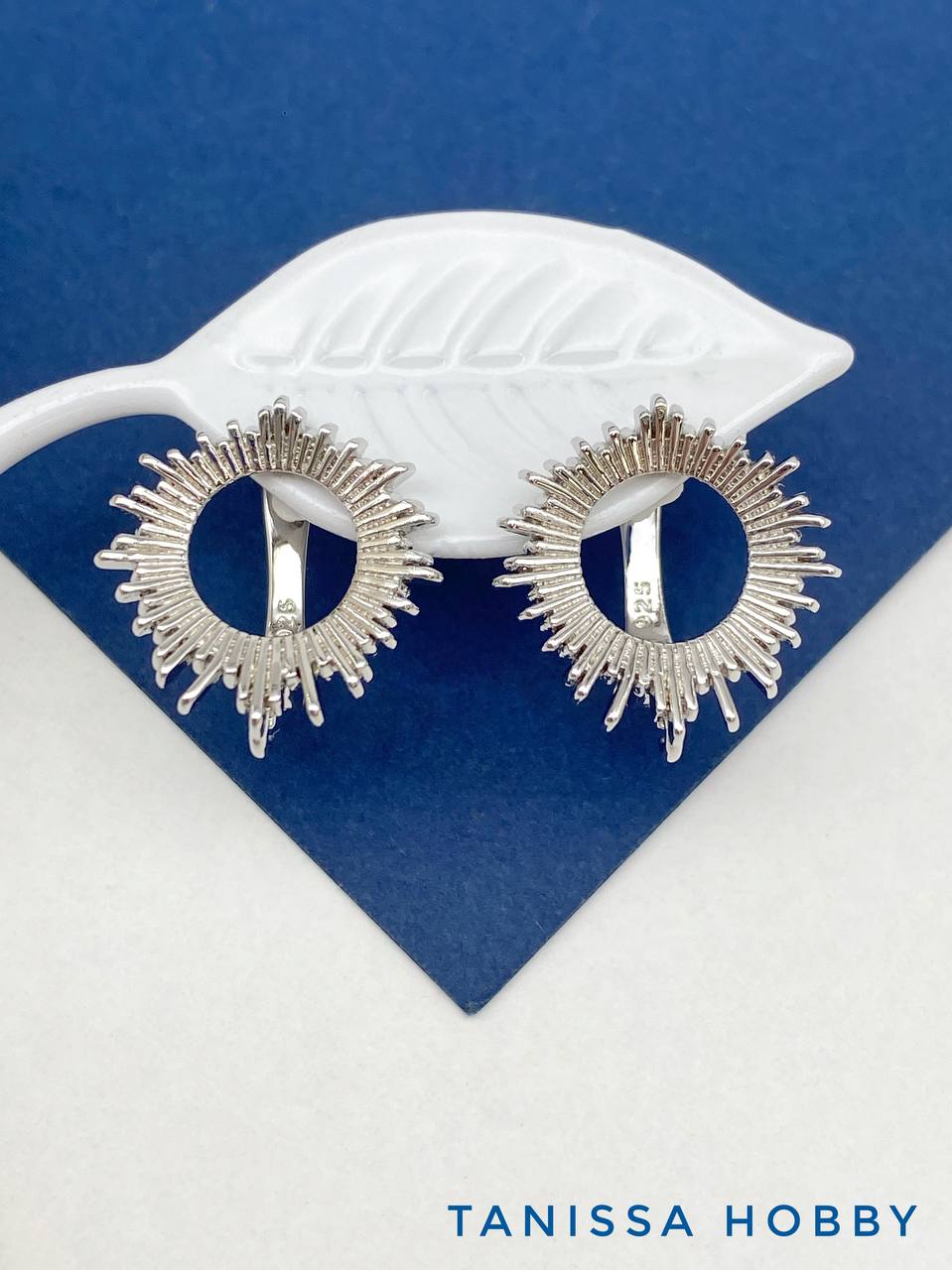 Швензы английский замок солнце, родий, ШВ115