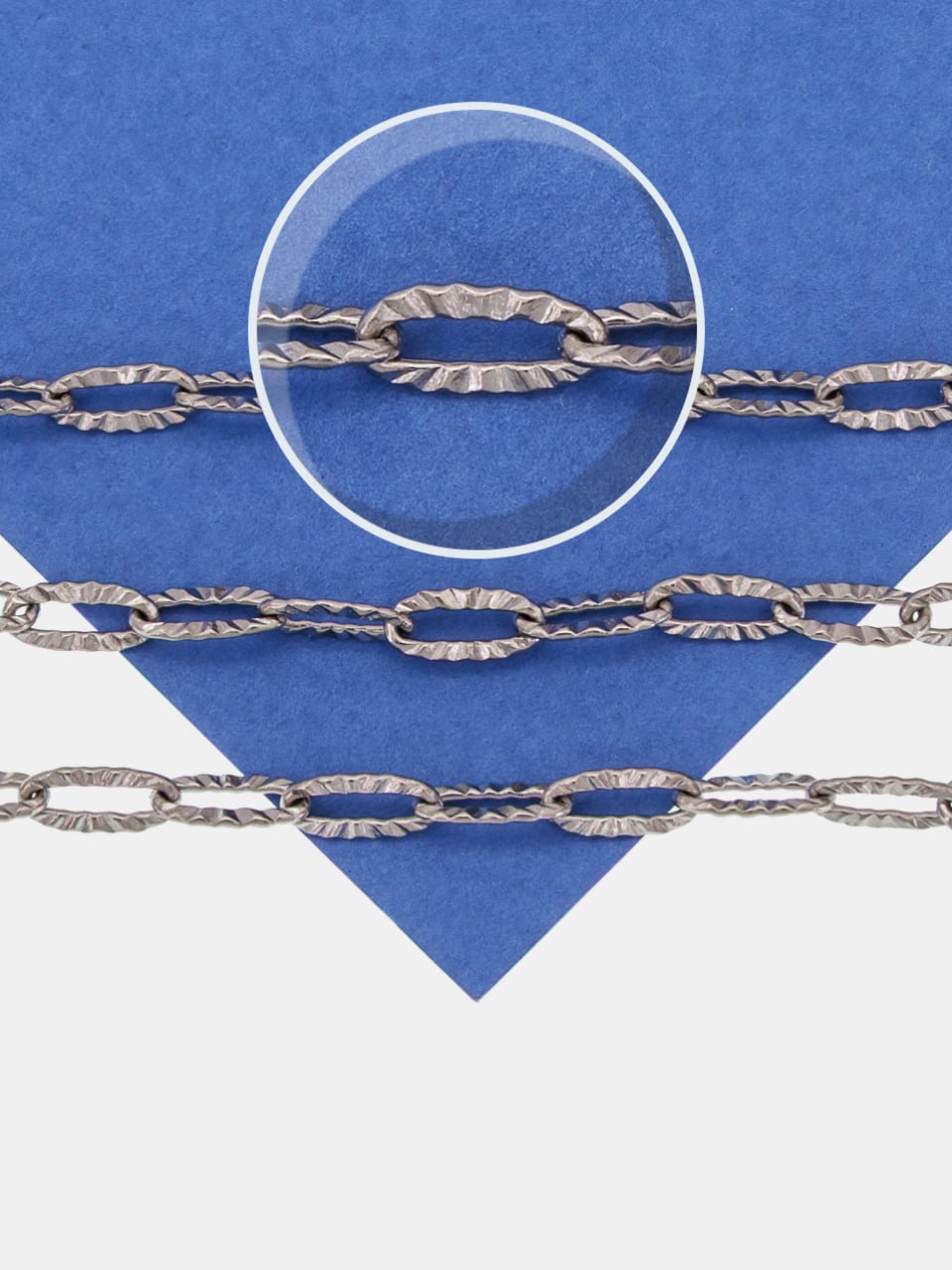 Цепочка якорная овалы, 8х4мм, сталь, 50см, Ч848