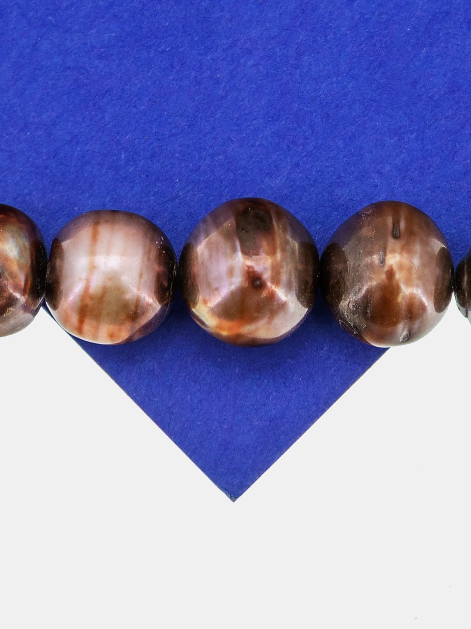 Жемчуг натуральный культивированный, круглый, шоколадный градиент, 10-11мм, А, нить, Ж220