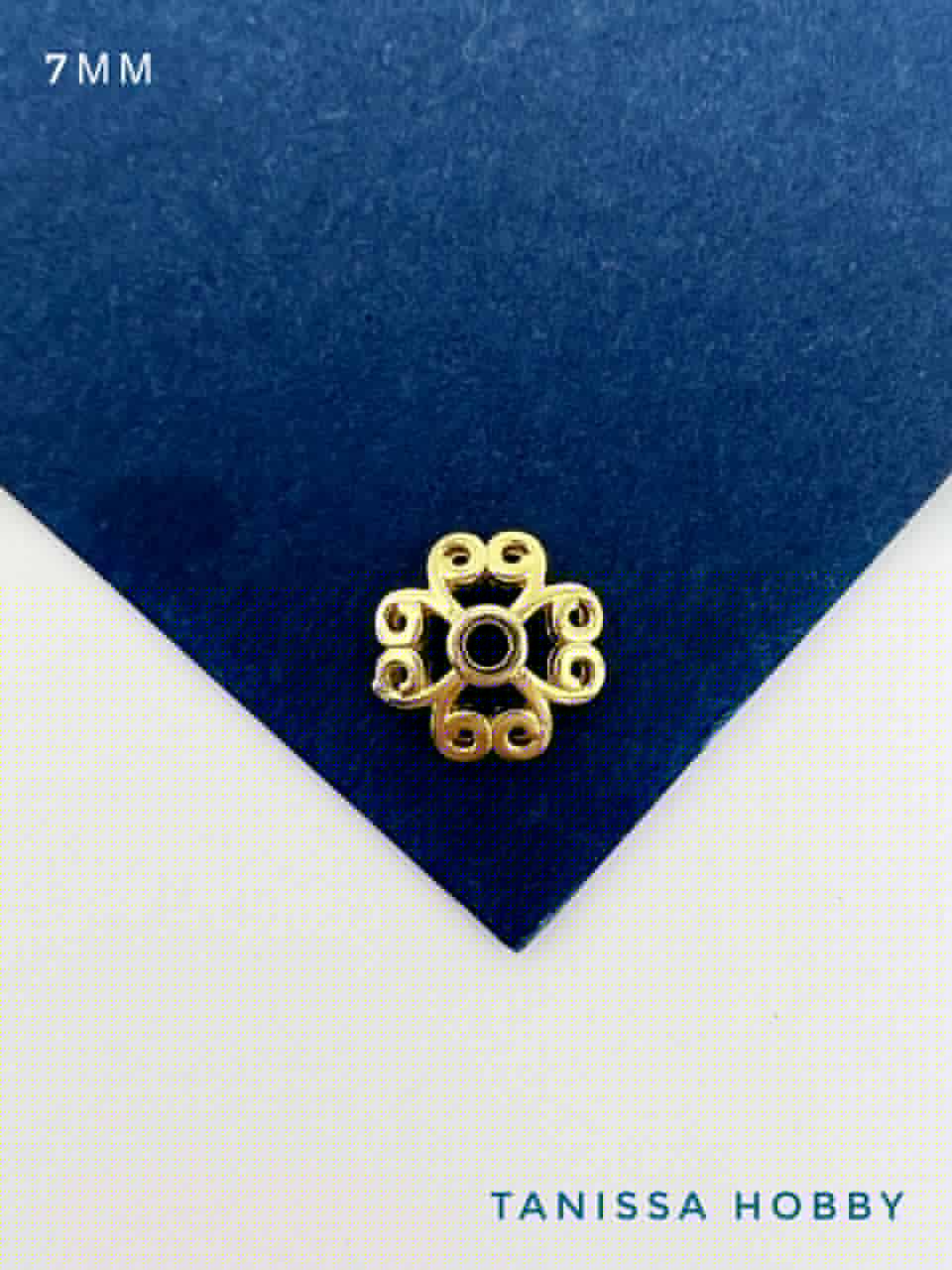 Шапочка для бусин ажурная 7мм, позолота, ШТУКА, К911