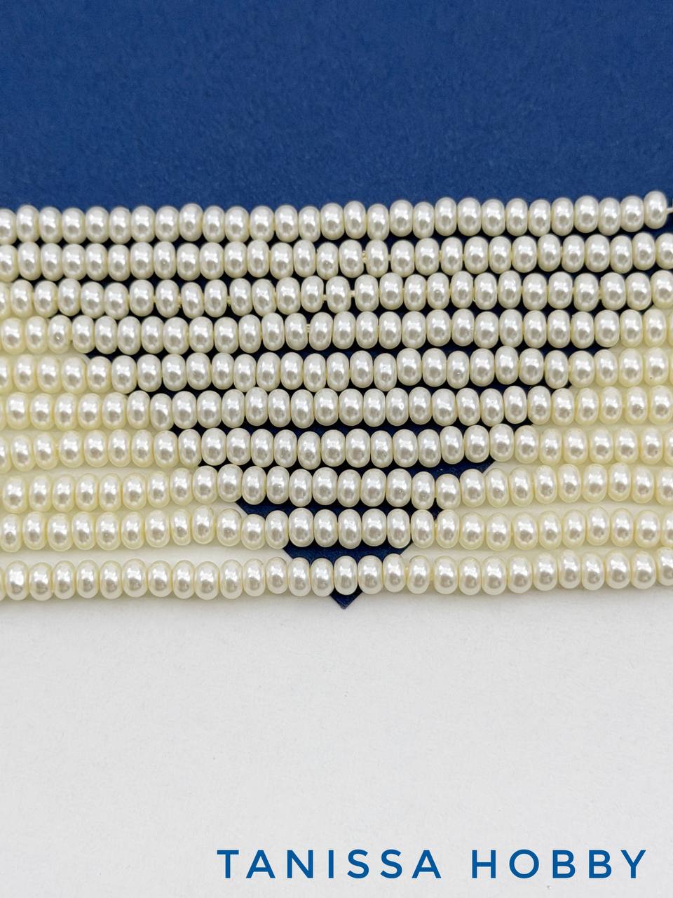 Жемчуг Майорка, кукуруза, айвори, 3х4мм, нить, МА289