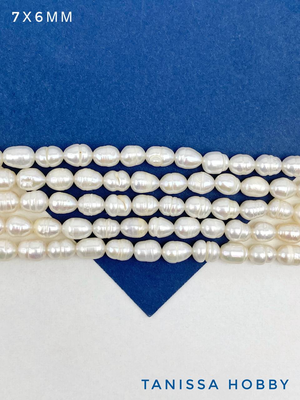 Жемчуг натуральный рис, 7мм, 7х6мм, АВ, нить, Ж175