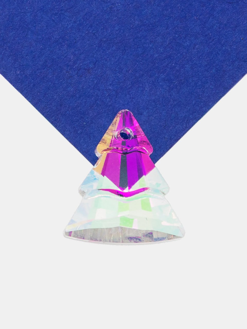 Подвеска кристалл елочка, прозрачный розовый АВ, хрусталь, Х288