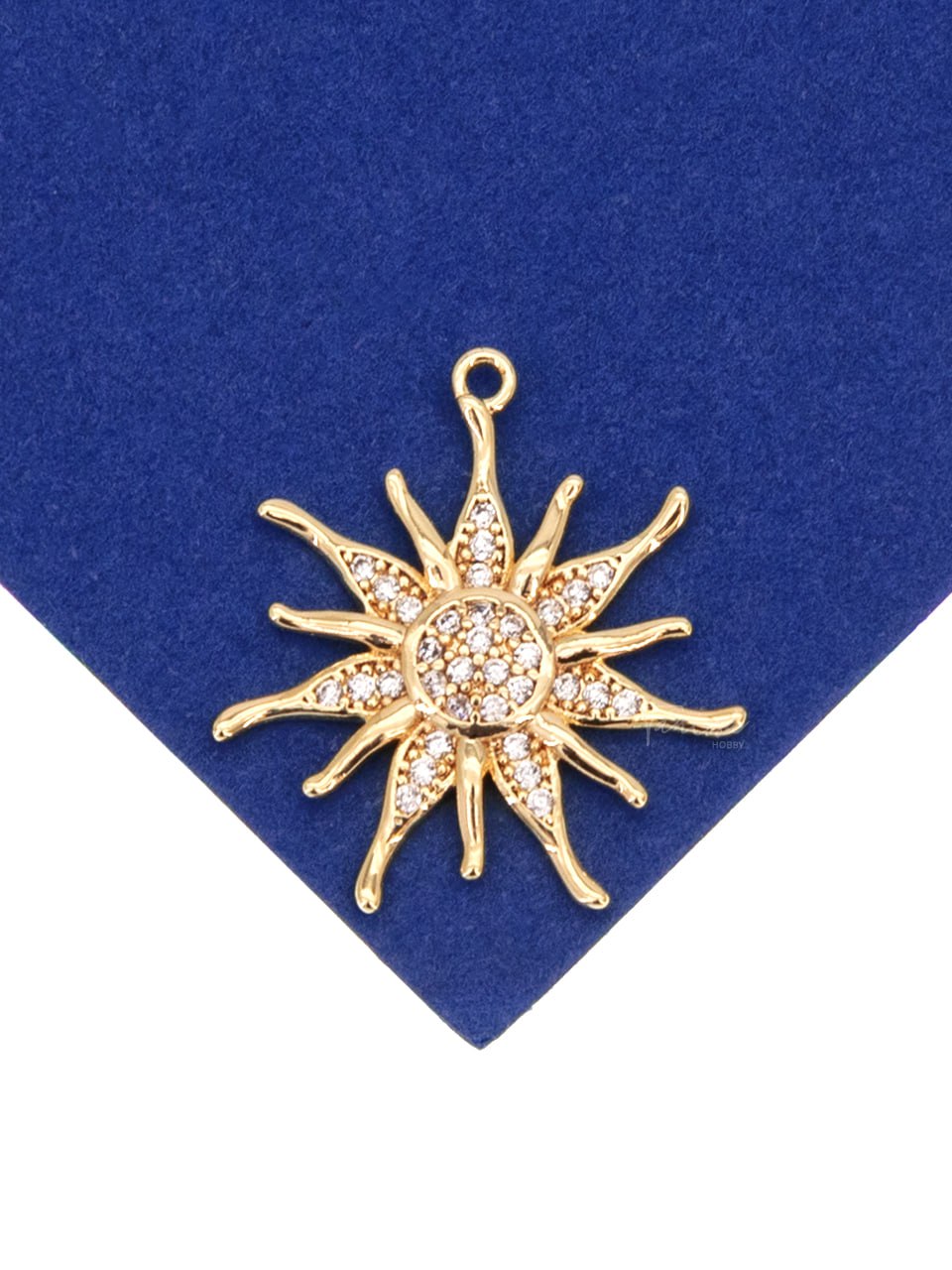 Подвеска солнце с фианитами, 21мм, Позолота, С319