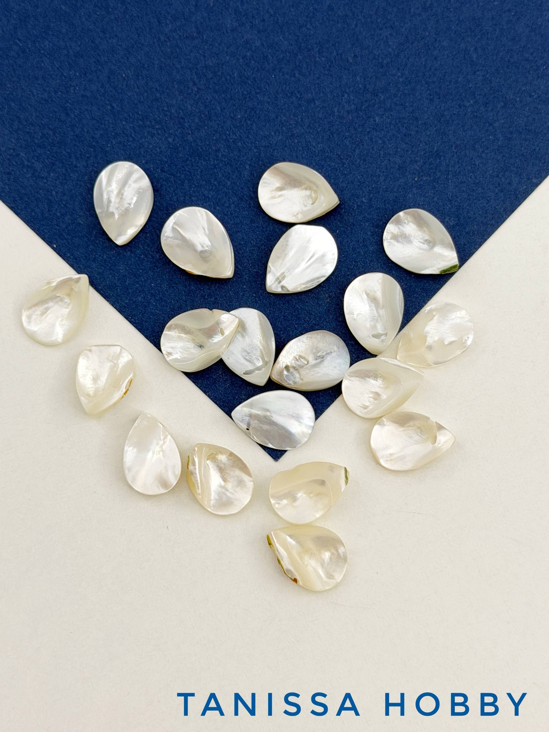 Перламутр бусина лепесток, капля, 13х9мм, Категория В, штука, ПМ111