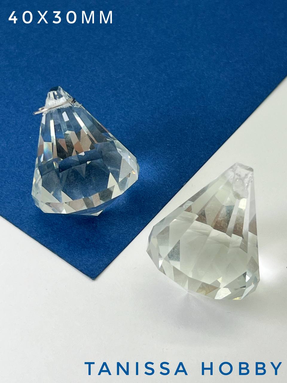 Подвеска пирамида 12 граней, интерьерный кристалл, 40х30мм, хрусталь, ЛС043