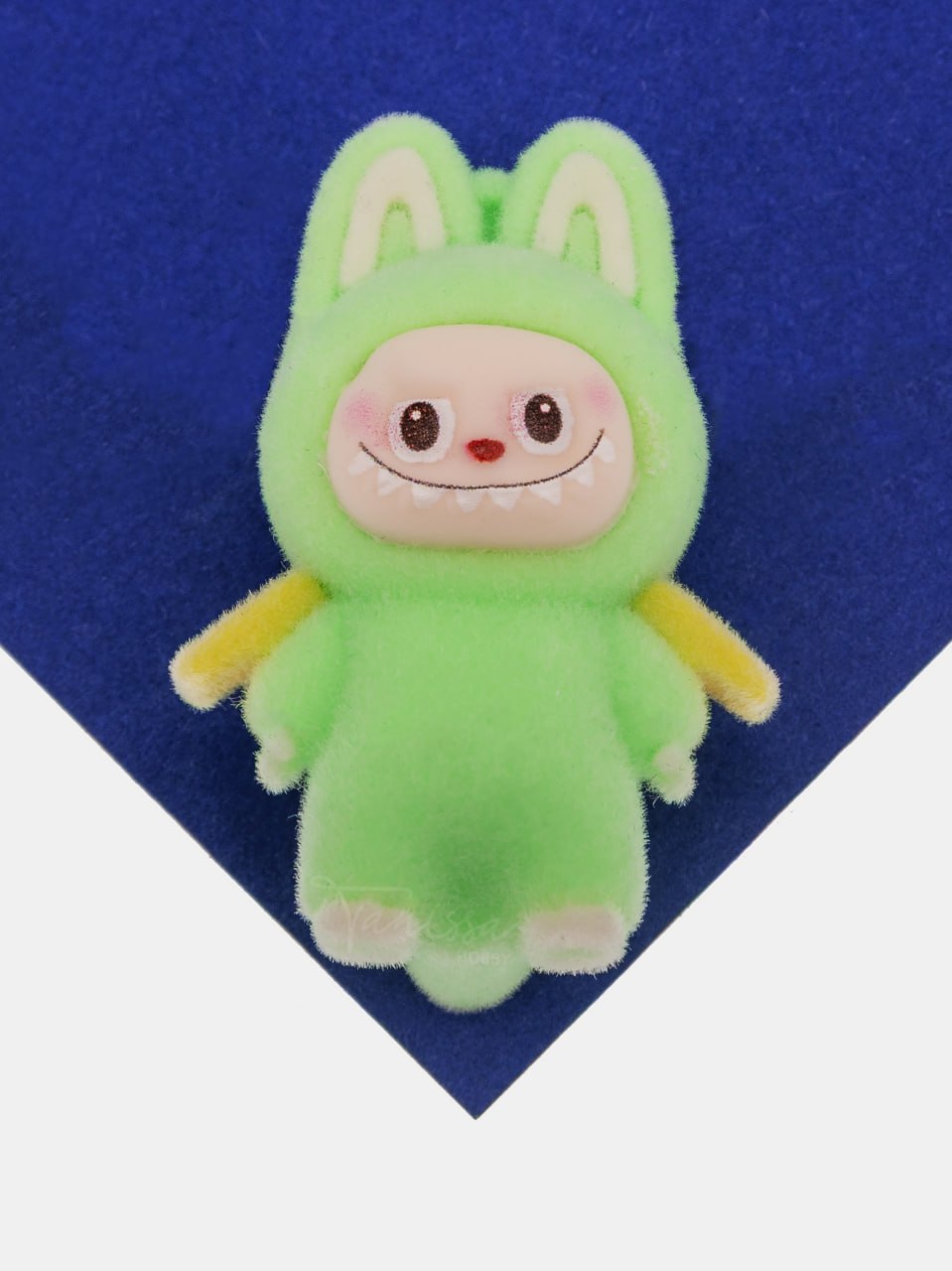 Подвеска плюшевая игрушка зайчик дракон, 47х33мм, зеленый, П381