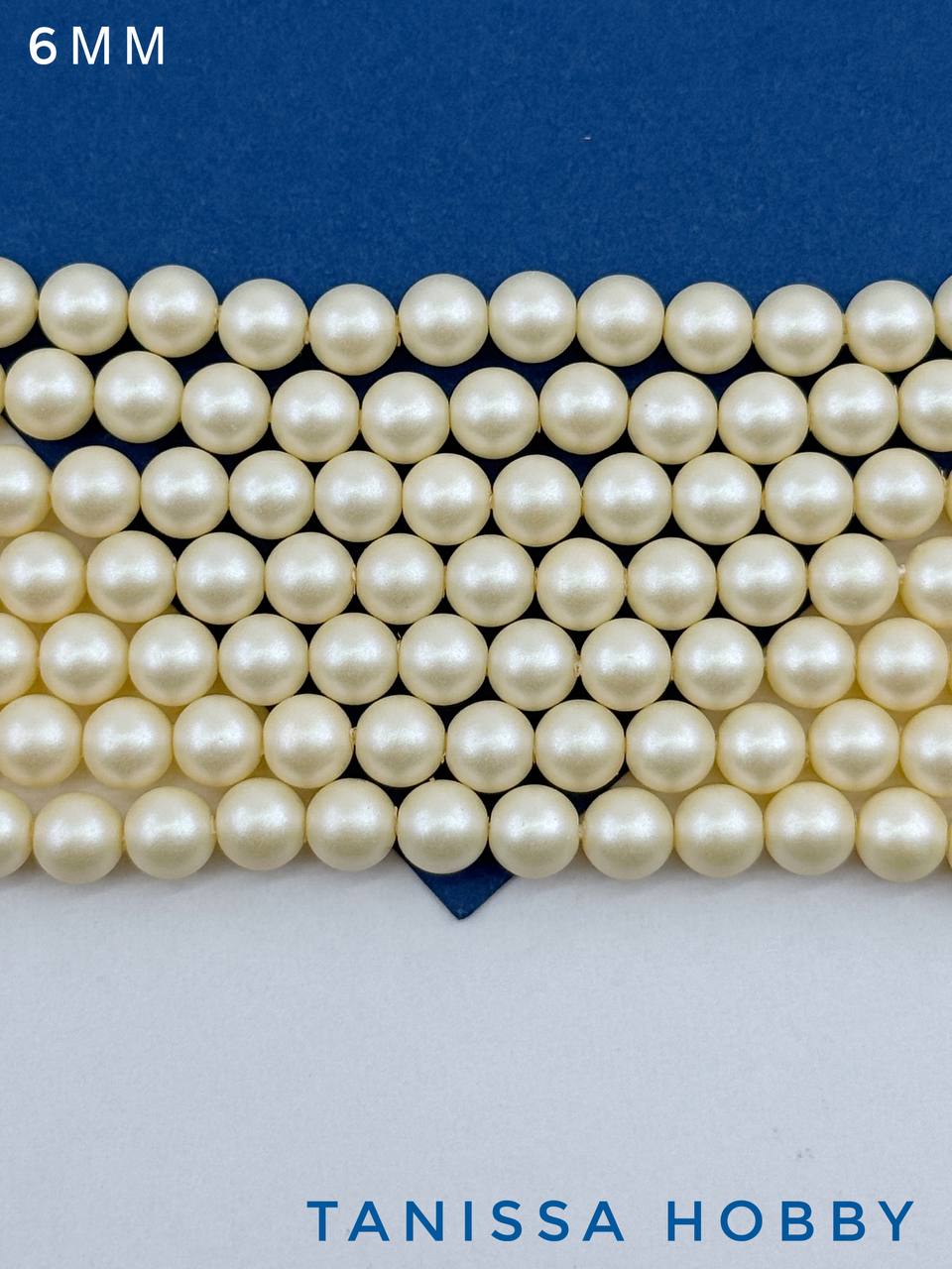 Жемчуг Майорка, желтый, Iridescent Yellow, 6мм, нить, МА229