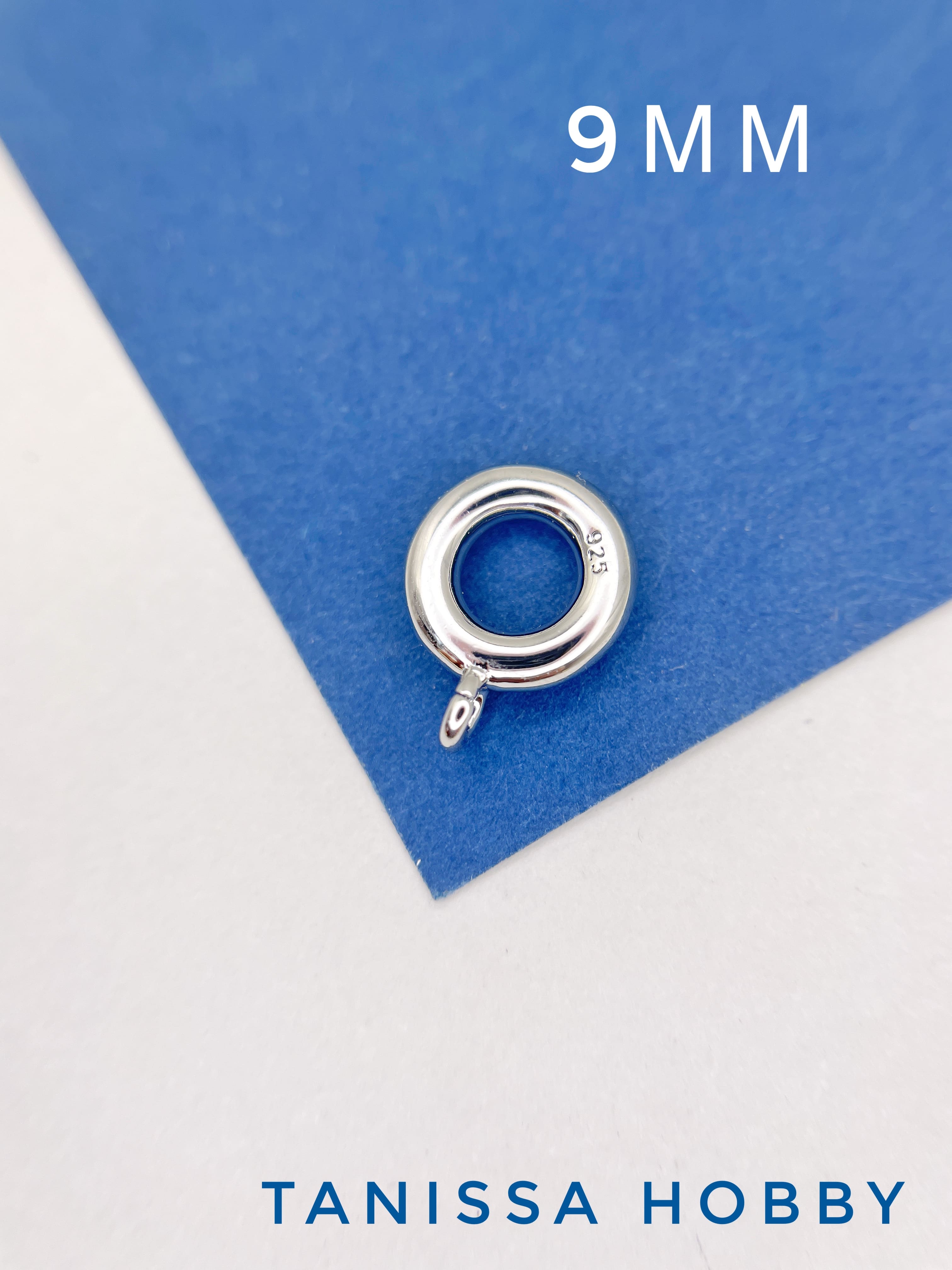 Бейл кольцо неразъёмное с ушком для подвеса, 9мм, родий. К502