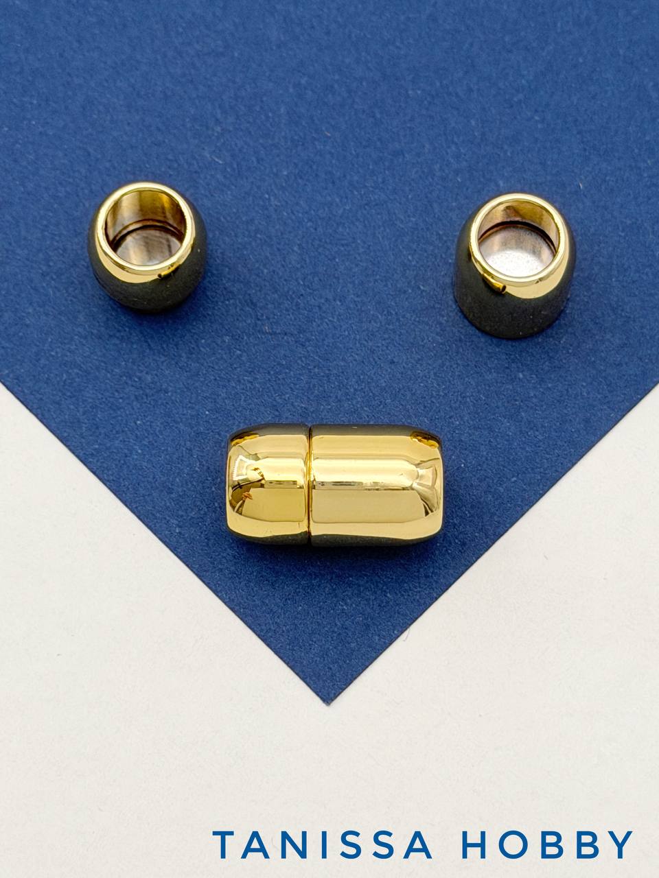 Замок магнитный под шнур толщиной 8мм, позолота, Ш134