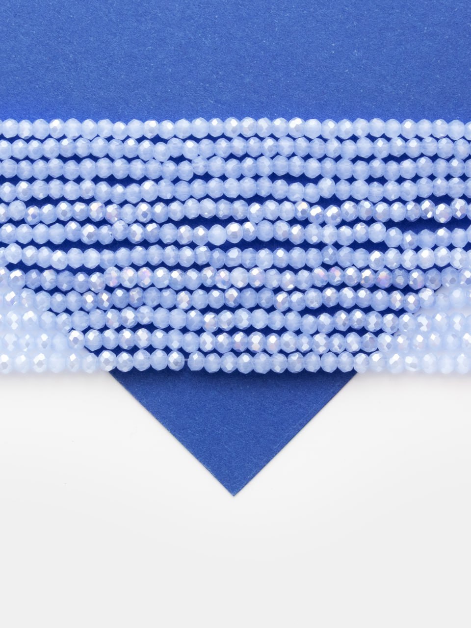 Хрусталь Рондели 2мм, светлый синий АВ шайн, нить, Х519