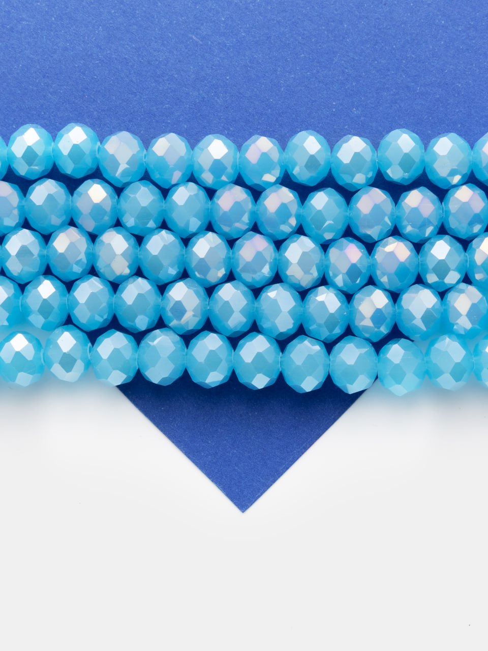 Хрусталь Рондели 10мм, лазурный голубой АВ шайн, 1/2 нити, Х510