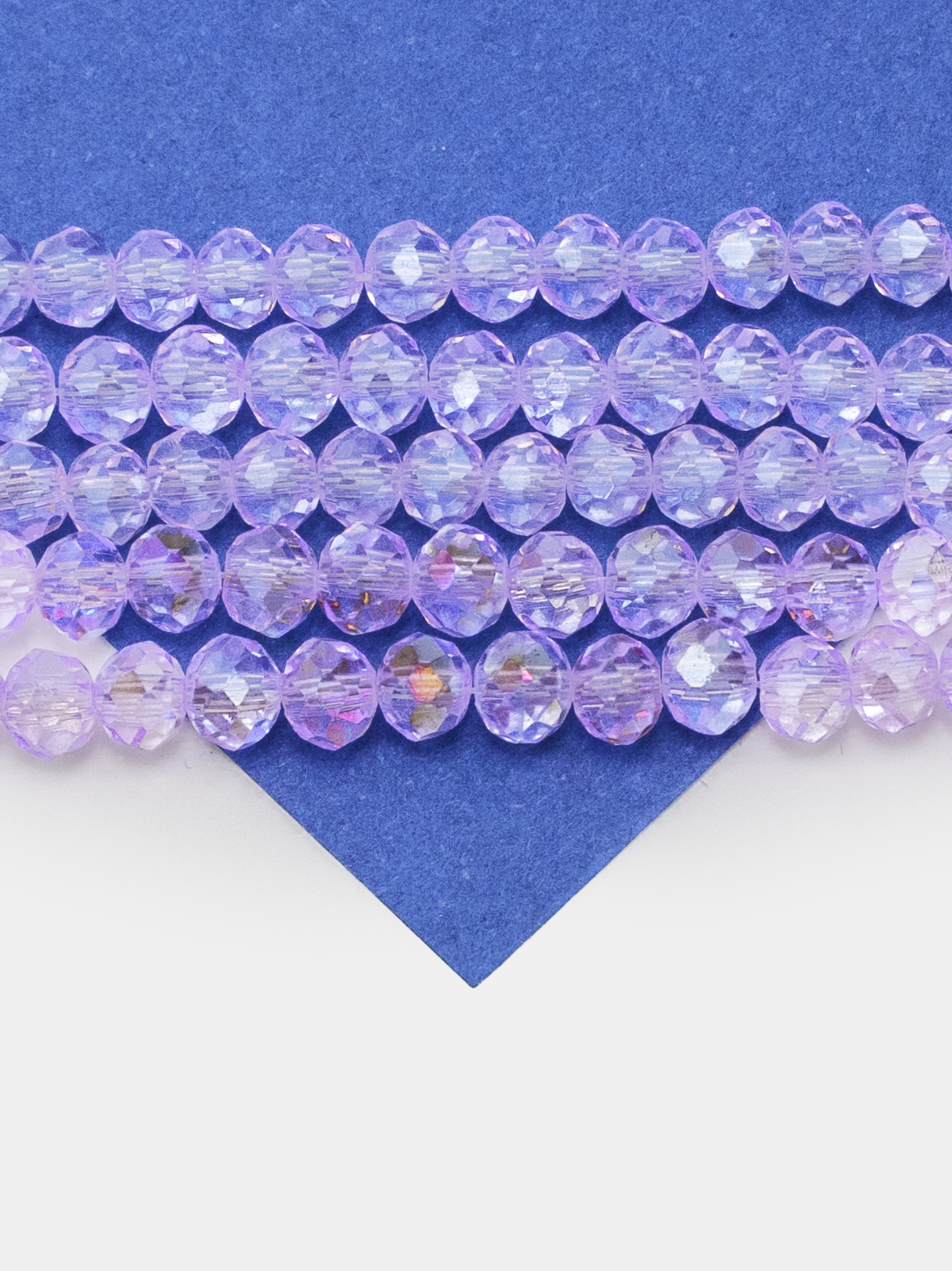 Хрусталь Рондели 4мм, лавандовый АВ, нить, Х489