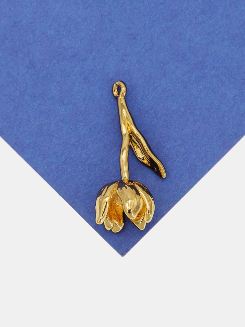 Подвеска цветок тюльпан, позолота, А519