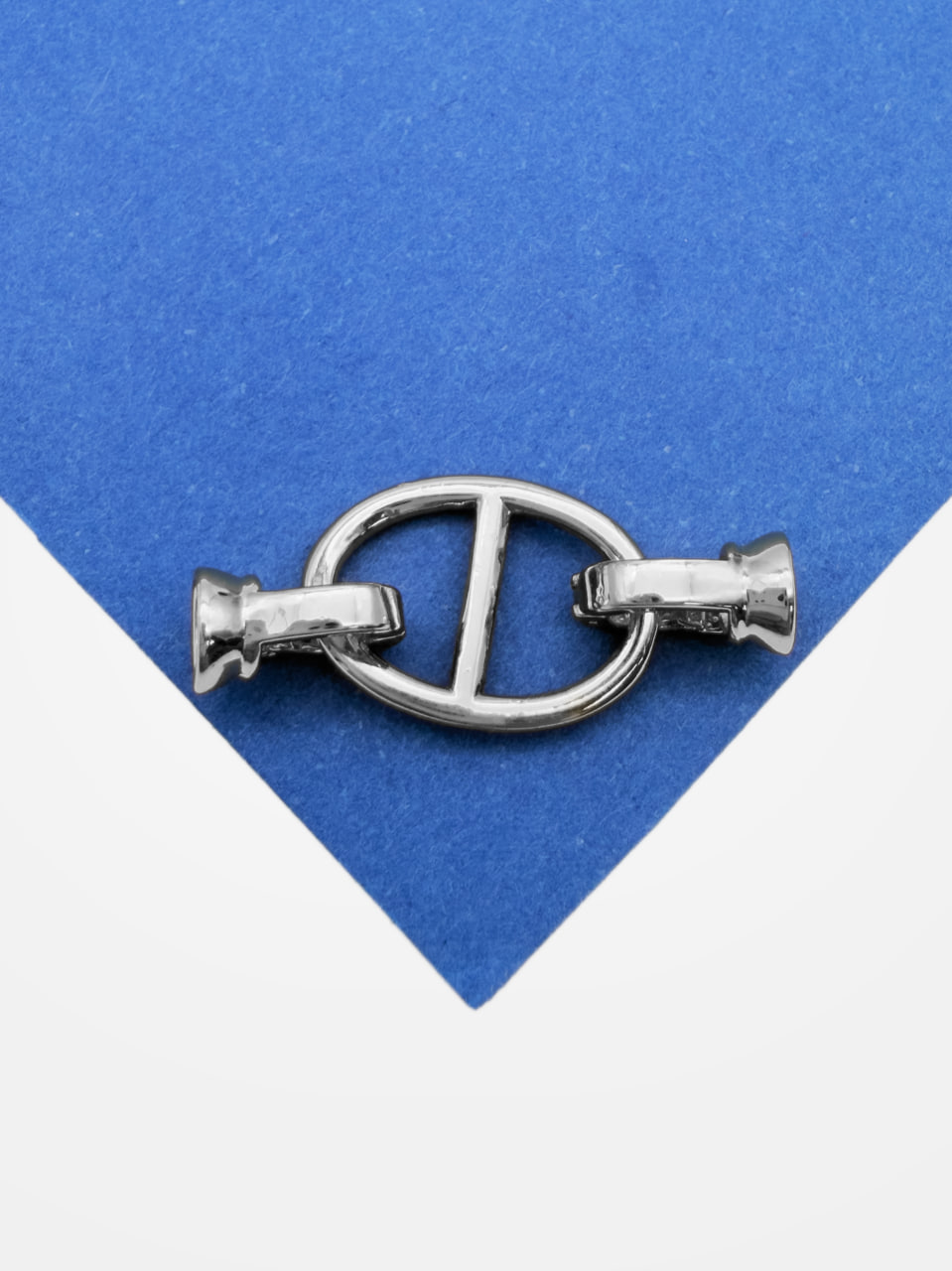 Карабин застежка овал звено цепи 22х11мм, родий, КР029