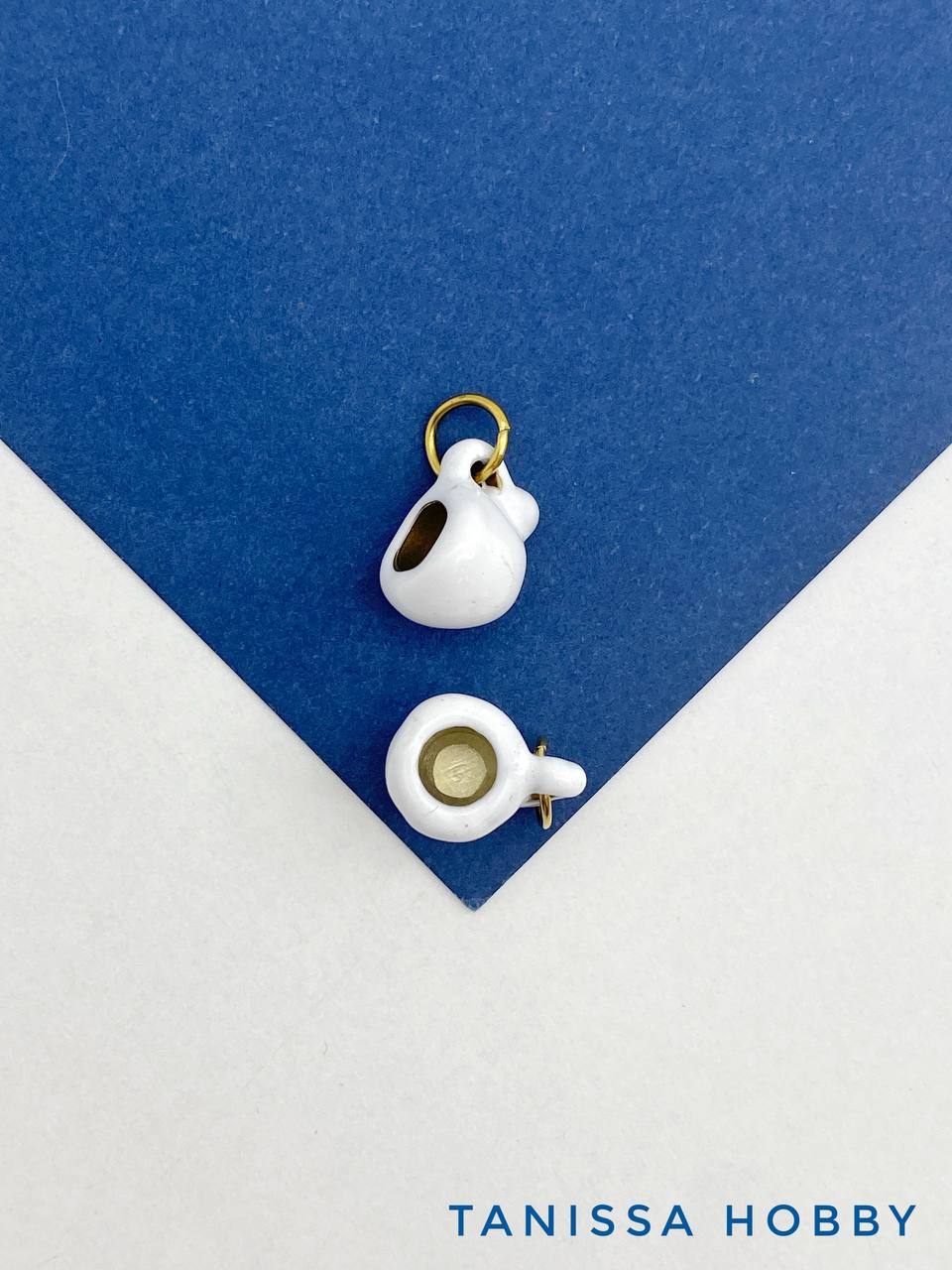 Подвеска чашечка кофе, эмаль, сталь, позолота, Ш410