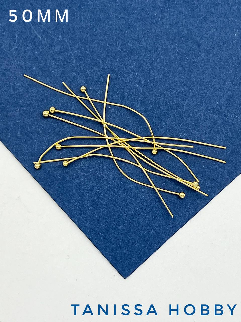 Пины 50мм с шариком мягкие, позолота. Ю.Корея. М212