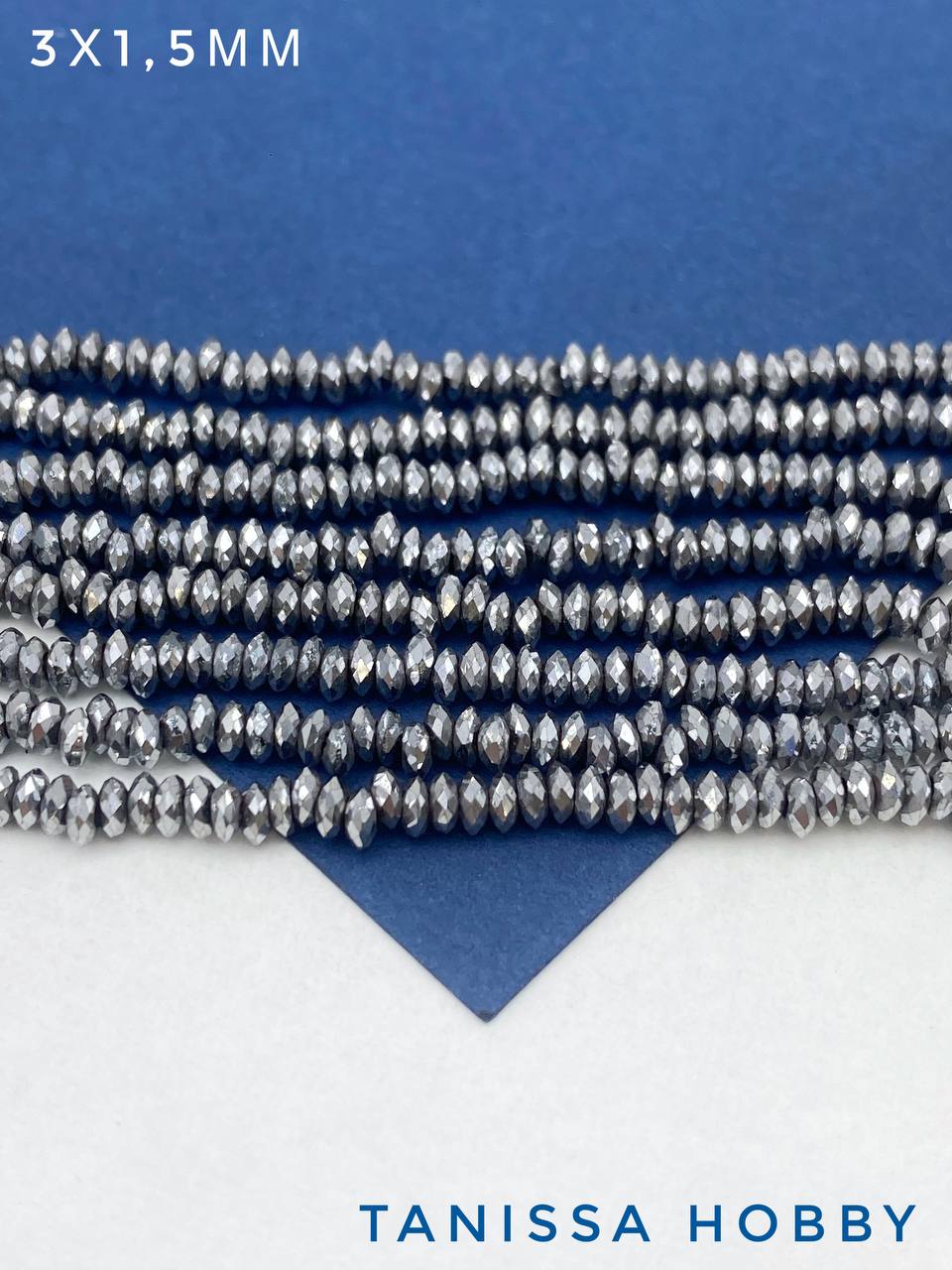 Гематин гематит бусины шайба, диск, огранка, серебро, 3мм, нить, ГТ126 Гематин гематит бусины шайба, диск, огранка, серебро, 3мм, нить, ГТ126