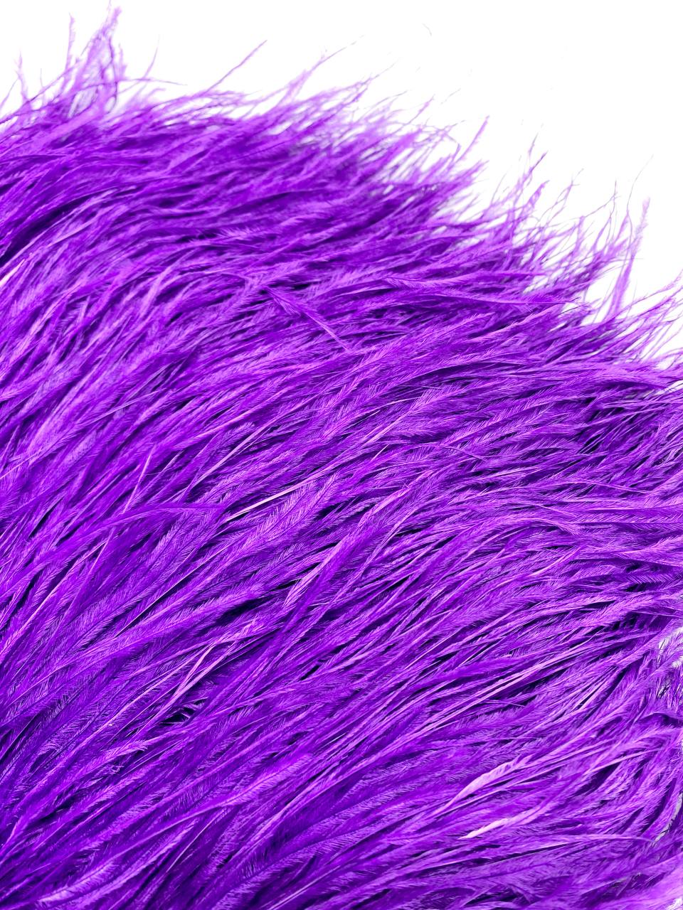 Перья на ленте страусиные фиолетовые, 10см, ПЕР010