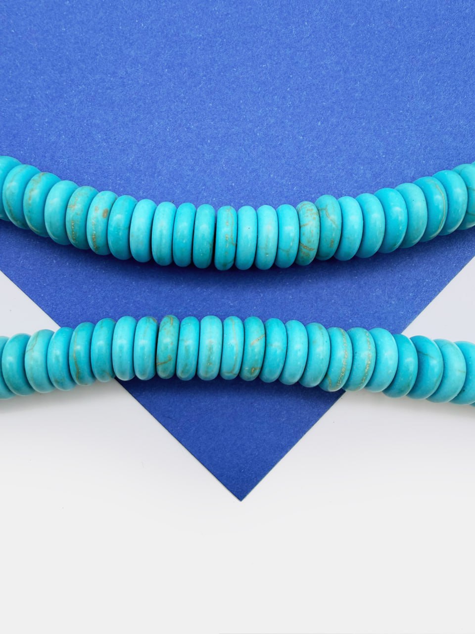 Говлит бусины рондели имитация бирюзы, 10х3мм, нить, Б159